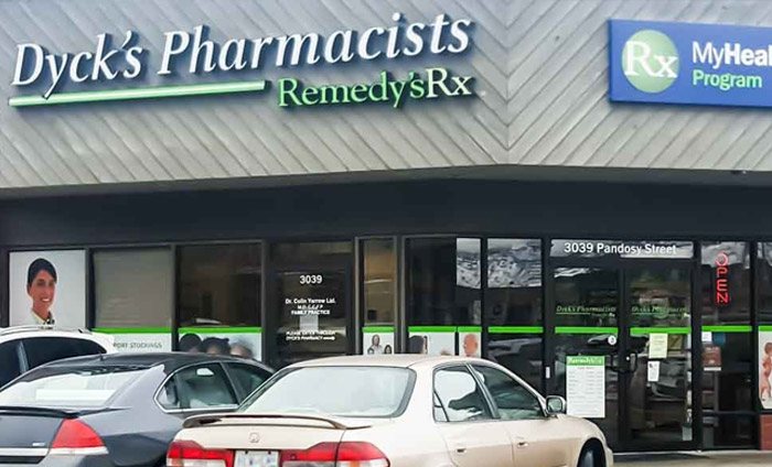 exterior of Dyck's Pharmacists, a Remedy's RX store