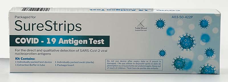 box containing a covid-19 antigen test